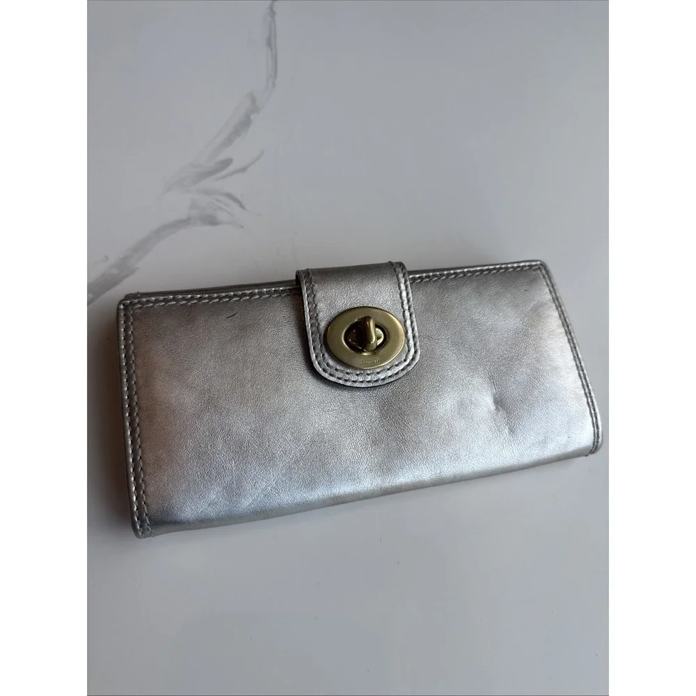 Vintage Coach Metallic Slim Carly Hobo Bag & Slim Envelope Wall #11872 #41365